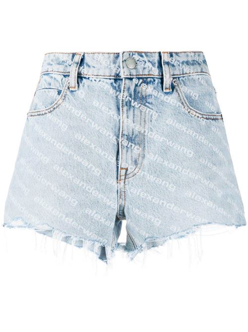 Pebble bleach blue cotton-denim Bite high-waisted denim shorts Alexander Wang | 4DC2204781270